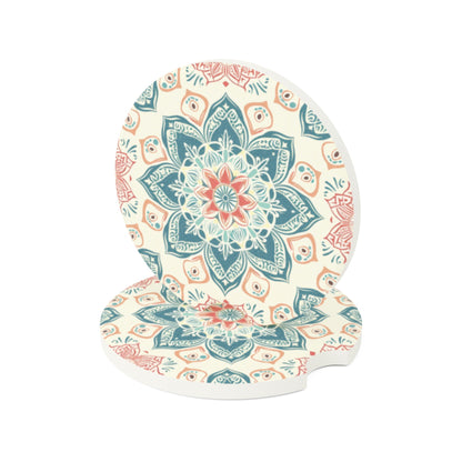 Pastel Mandala Car Coasters