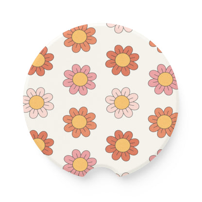 Groovy Daisy Flower Car Coasters