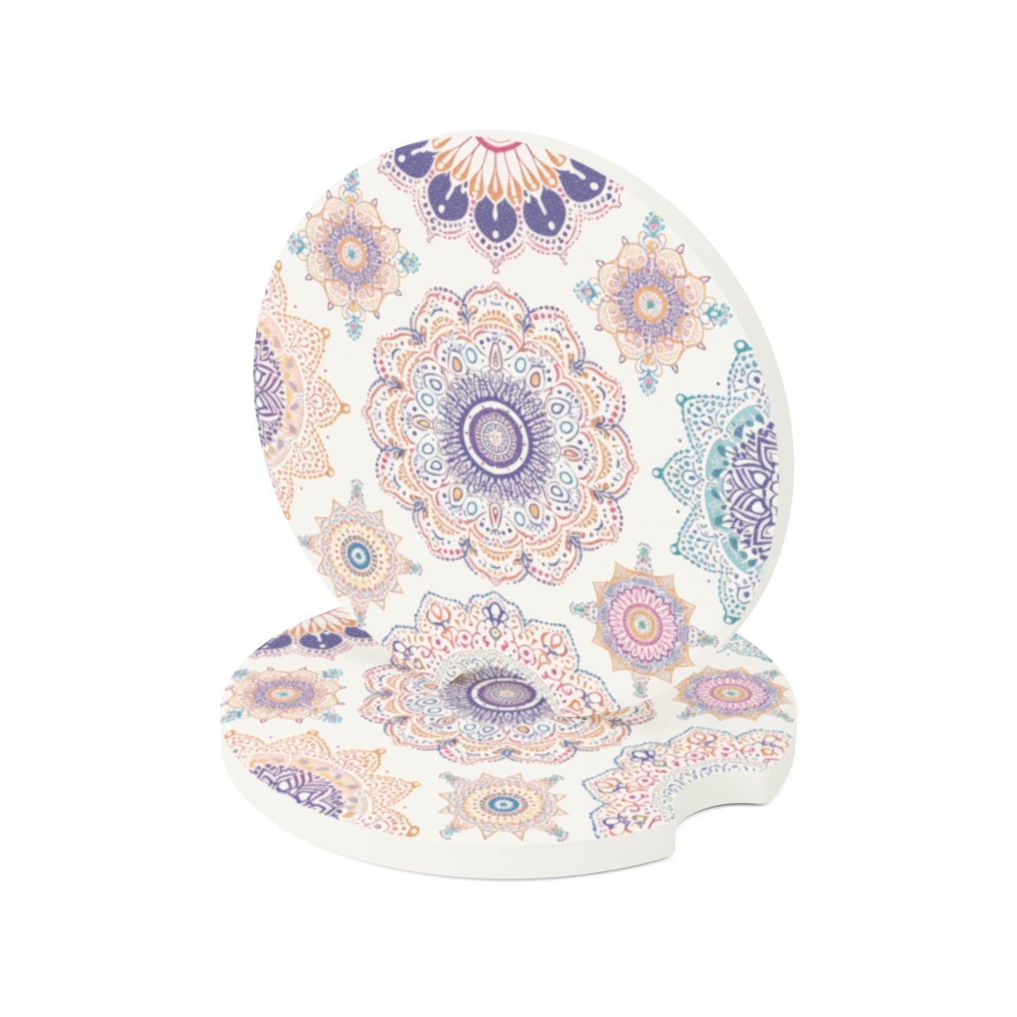 Pastel Mandala Car Coasters