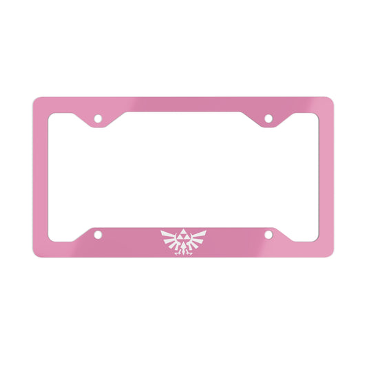 Hyrulian Crest Logo Metal License Plate Frame - Pink