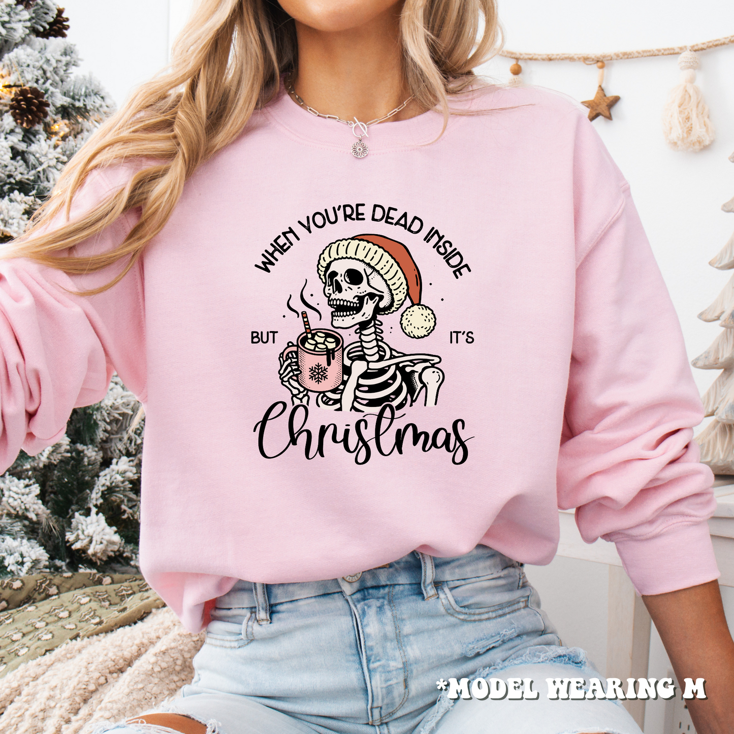 "Dead Inside But It's Christmas" Skeleton Sweatshirt