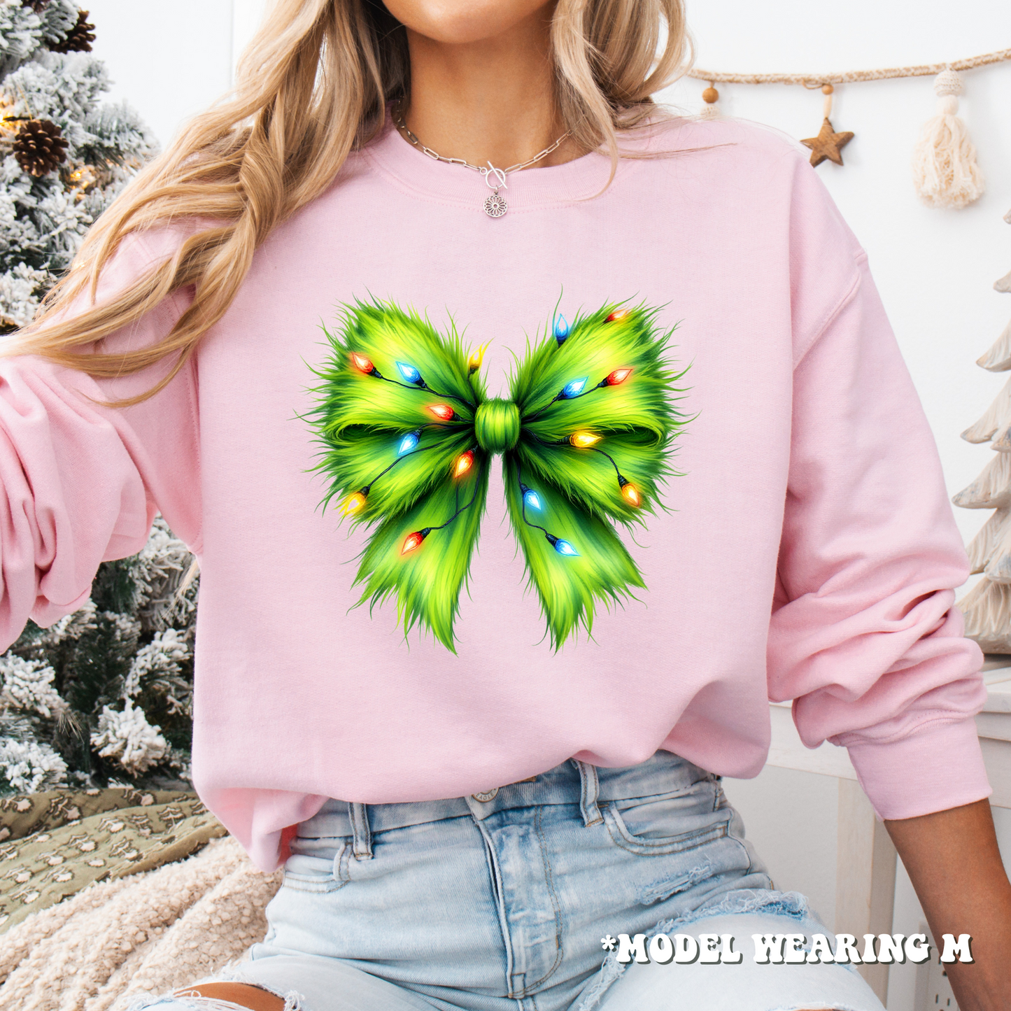 Green Grinch Coquette Christmas Bow