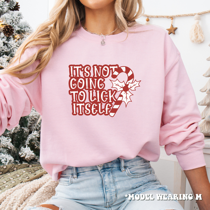 It's Not Going To Lick Itself Christmas Crewneck Sweatshirt