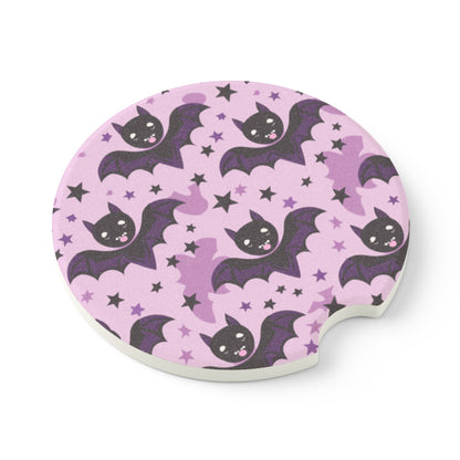 Pastel Halloween Purple Bats Car Coasters