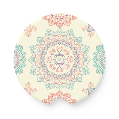 Pastel Mandala Car Coasters