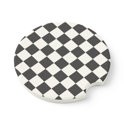 Classic Black and White Checker Car Coasters