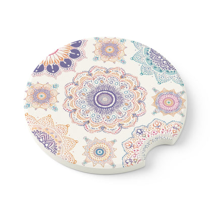 Pastel Mandala Car Coasters