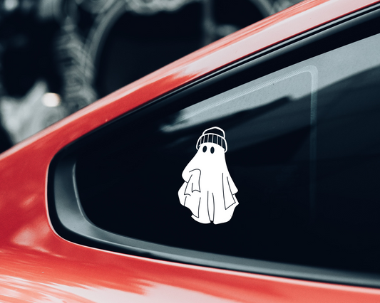 Retro Ghost With Hat Decal