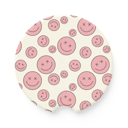 Retro Smiley Face Car Coasters