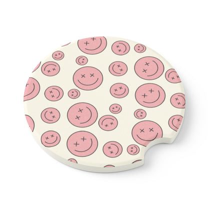 Retro Smiley Face Car Coasters