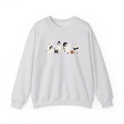 Halloween Ghost Cat Crewneck Sweatshirt