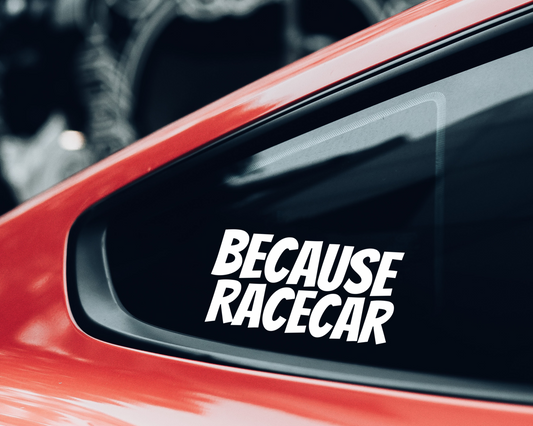 Because Racecar Decal