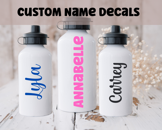 Custom Name Decals for Water Bottles, Laptops, Computers, Tumblers & More!