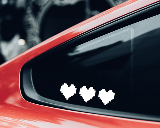 Pixelated Hearts Decal