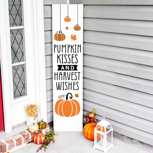 Pumpkin Kisses and Harvest Wishes Porch Decal