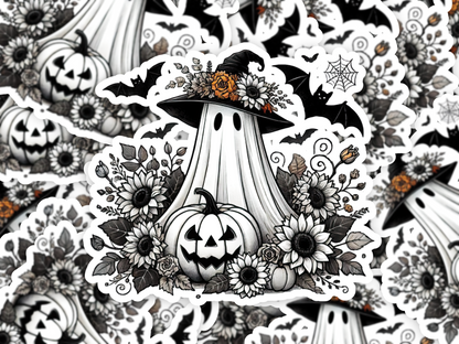 Spooky Retro Ghost Sticker