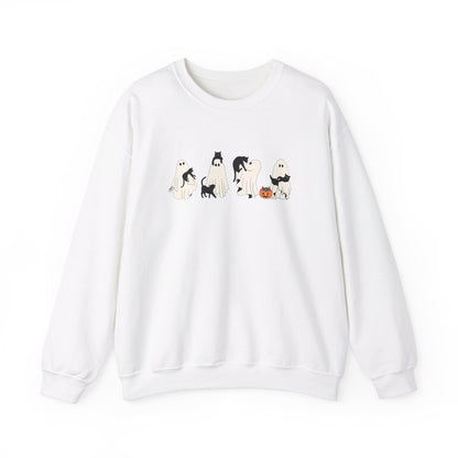 Halloween Ghost Cat Crewneck Sweatshirt