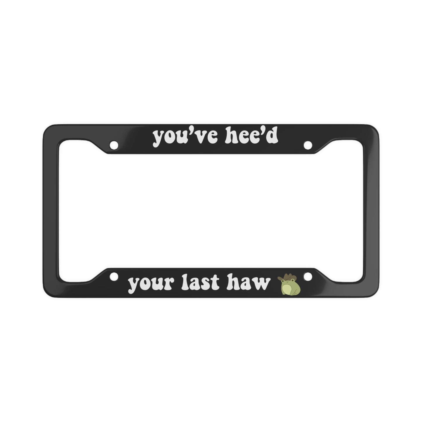 Funny Cowboy Frog License Plate Frame