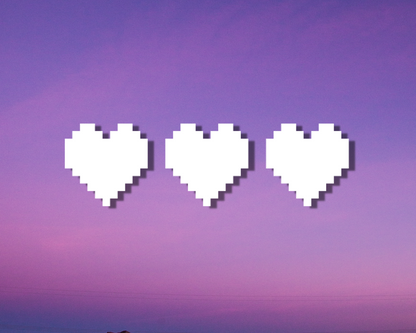 Pixelated Hearts Decal