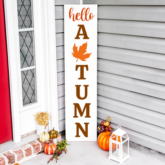 Hello Autumn Front Porch Decal