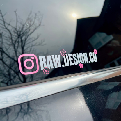 Custom Cherry Blossom Instagram Handle Decal