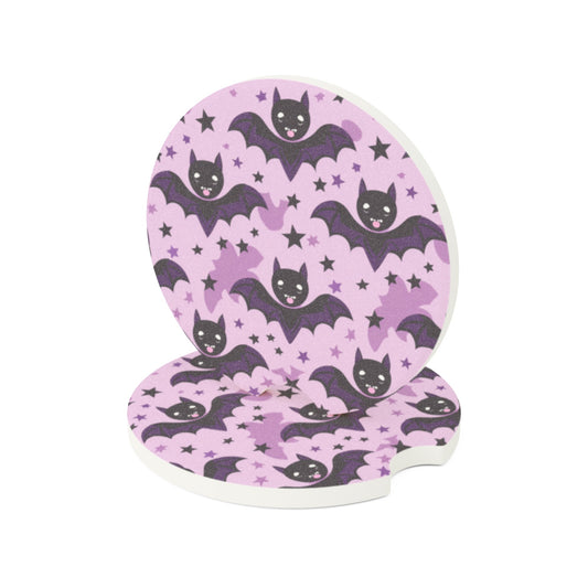 Pastel Halloween Purple Bats Car Coasters