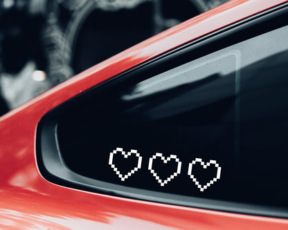 Pixelated Hearts Decal