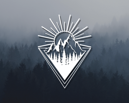 Explore Decal - Geometric Mountain