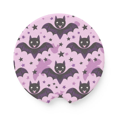 Pastel Halloween Purple Bats Car Coasters