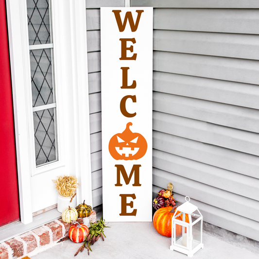 Welcome Pumpkin Front Porch Decal