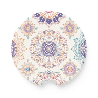 Pastel Mandala Car Coasters