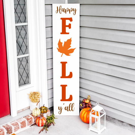 Happy Fall Y'all Front Porch Decal