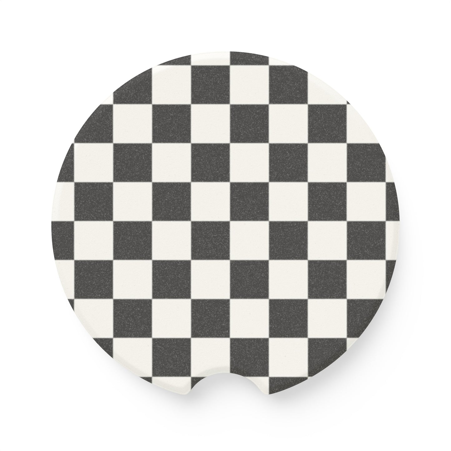 Classic Black and White Checker Car Coasters