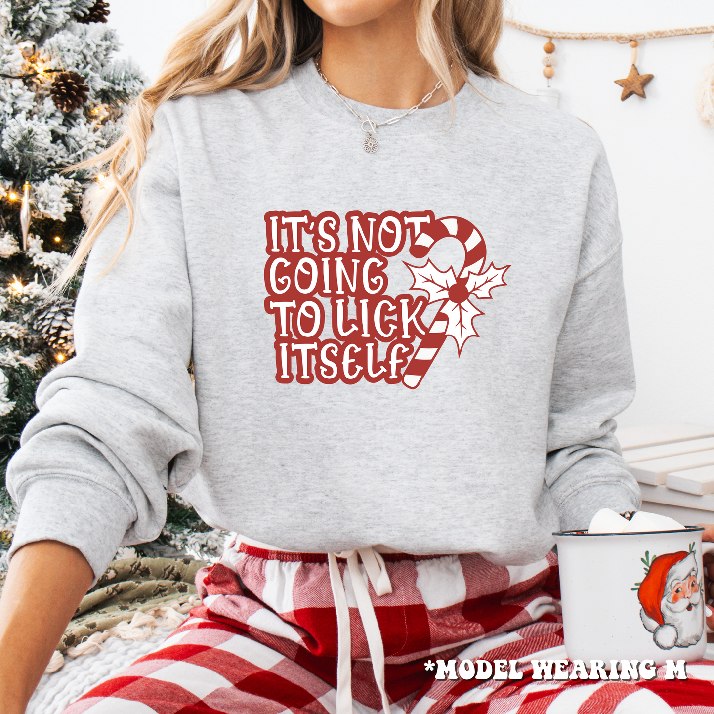 It's Not Going To Lick Itself Christmas Crewneck Sweatshirt