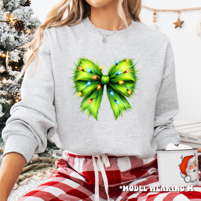 Green Grinch Coquette Christmas Bow