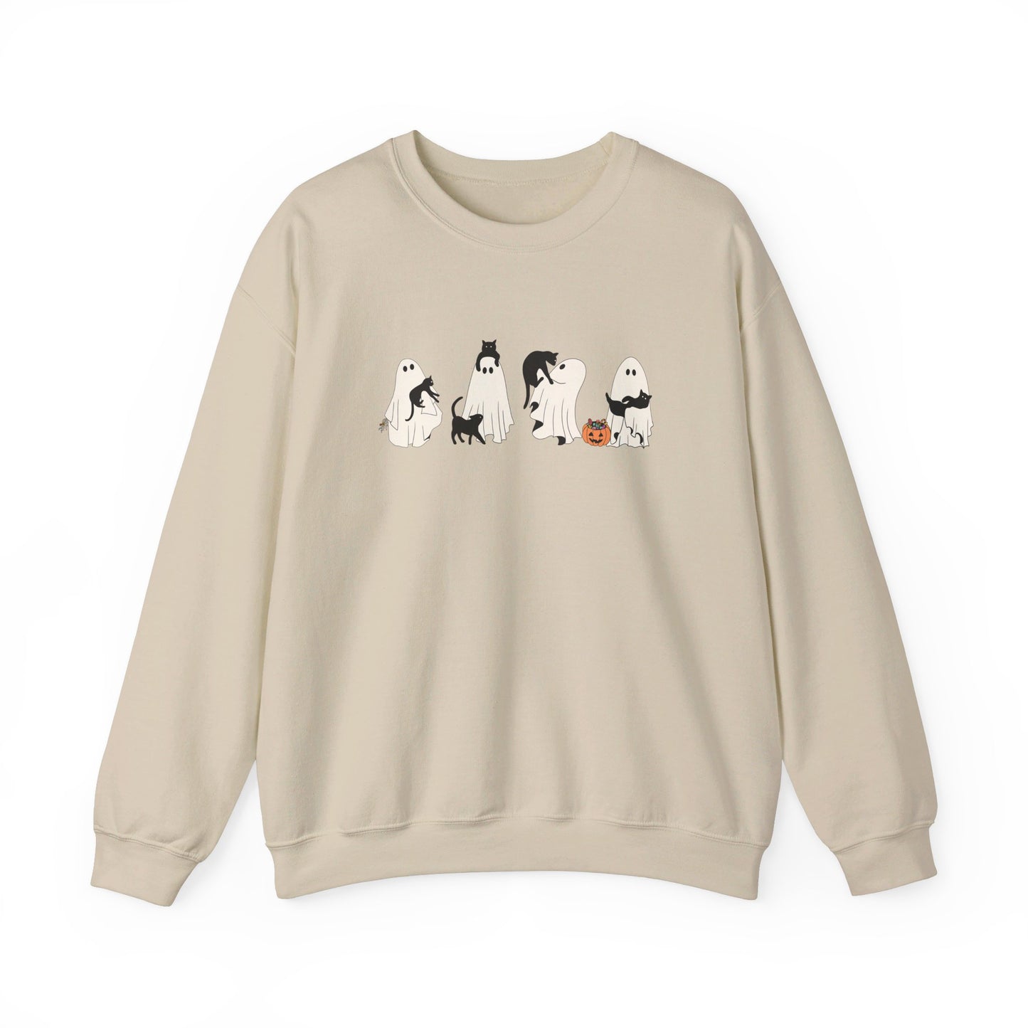 Halloween Ghost Cat Crewneck Sweatshirt