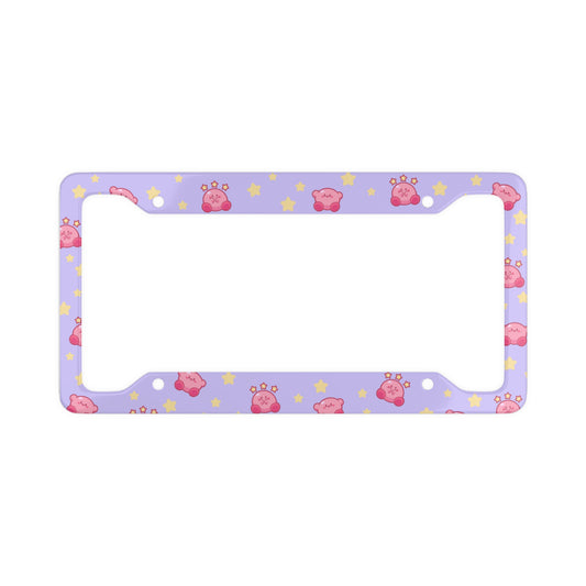 Kawaii Kirby Aluminum License Plate Frame