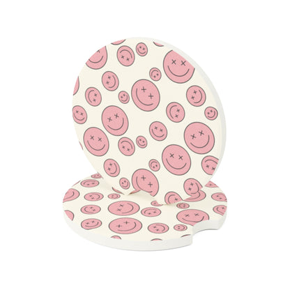 Retro Smiley Face Car Coasters