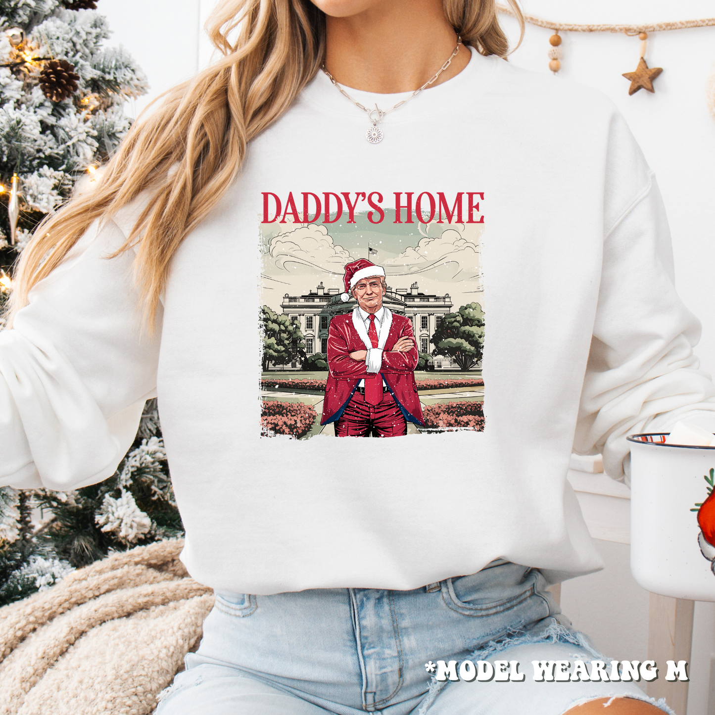 Sweatshirt - Donald Trump Daddy's Home Christmas Crewneck