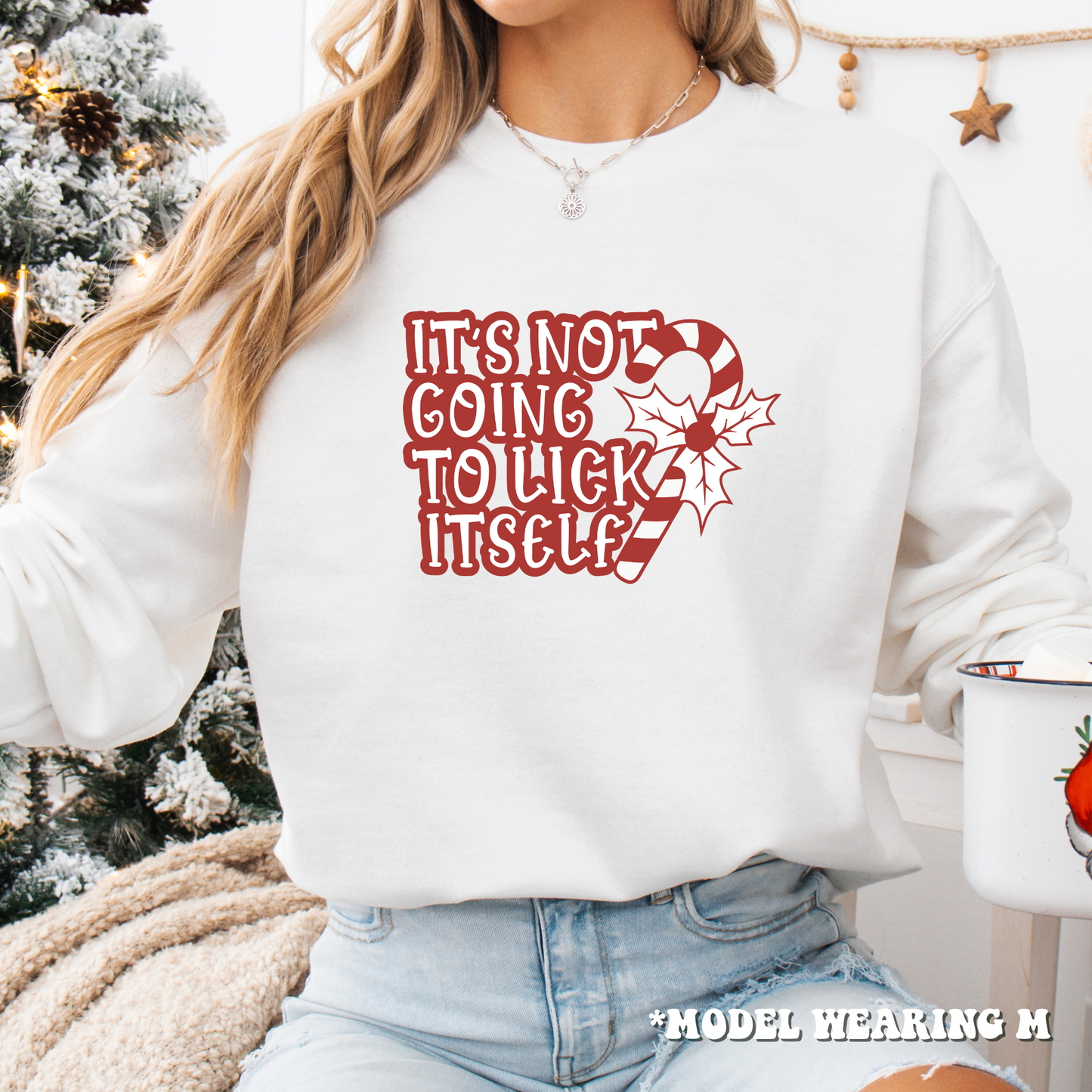 It's Not Going To Lick Itself Christmas Crewneck Sweatshirt