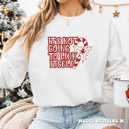 It's Not Going To Lick Itself Christmas Crewneck Sweatshirt