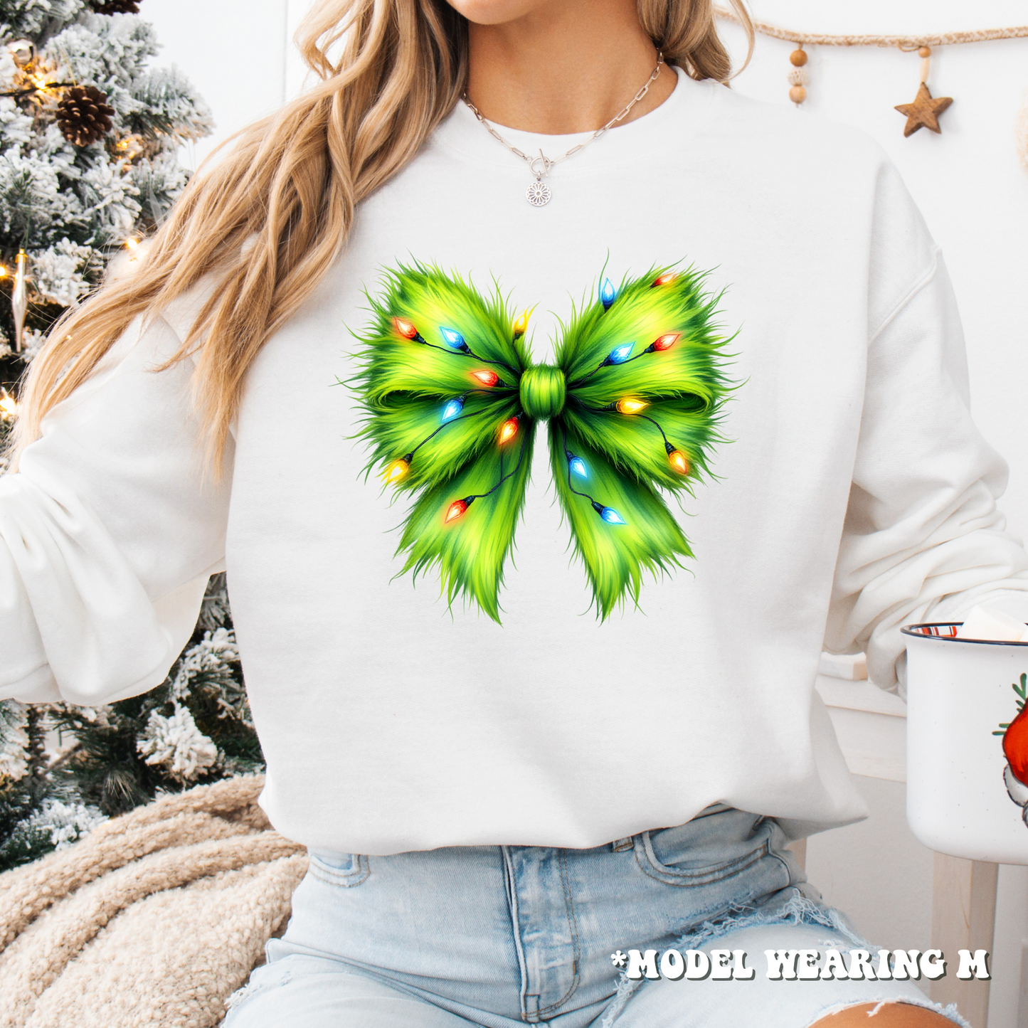 Green Grinch Coquette Christmas Bow