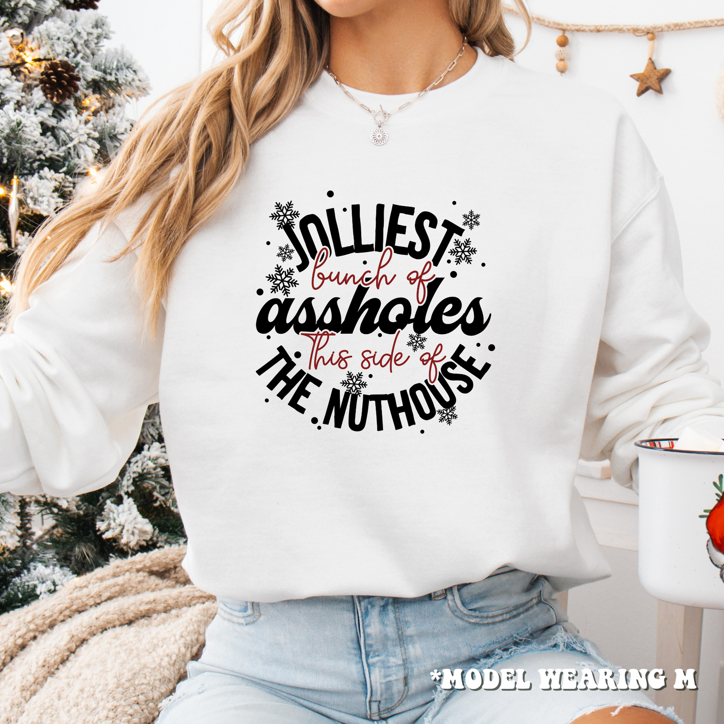 Funny Christmas Sweatshirt - Jolliest Bunch of Assholes - Crewneck