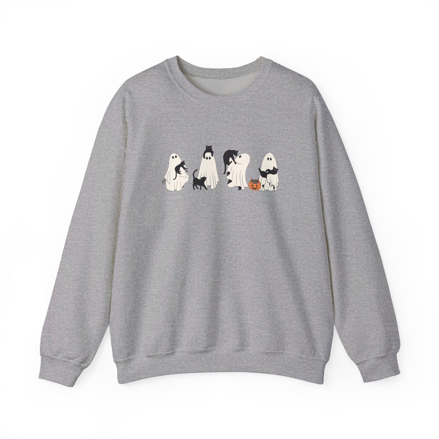 Halloween Ghost Cat Crewneck Sweatshirt