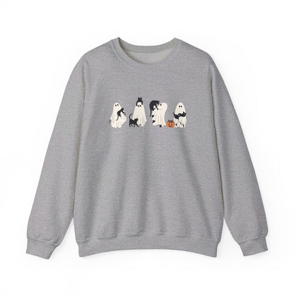 Halloween Ghost Cat Crewneck Sweatshirt