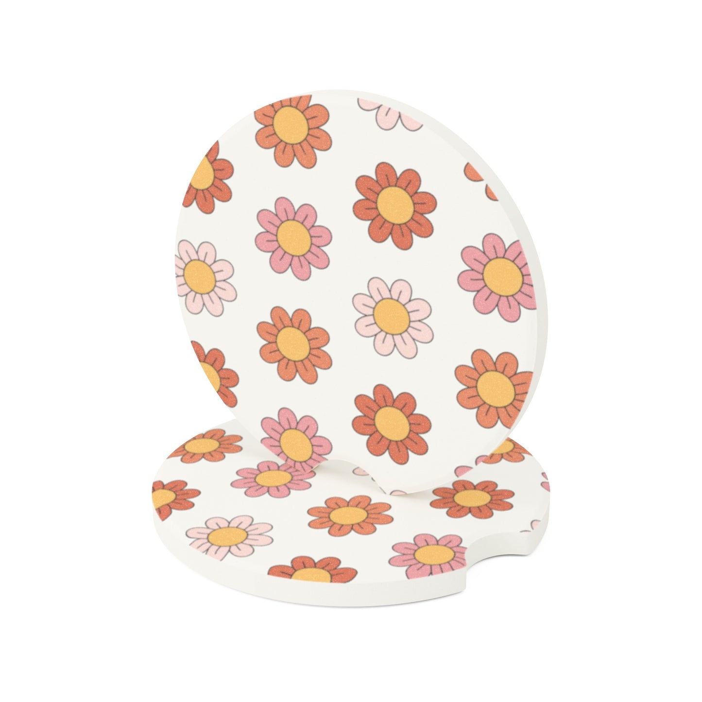 Groovy Daisy Flower Car Coasters