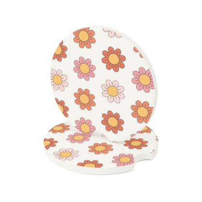 Groovy Daisy Flower Car Coasters