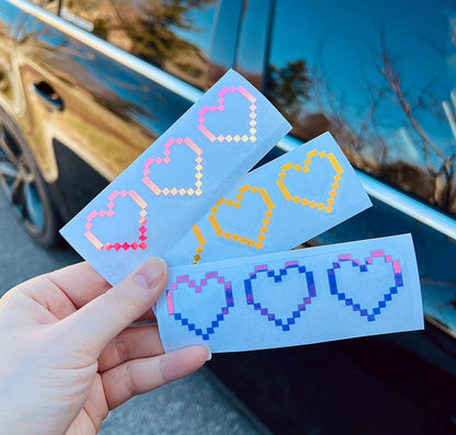 Pixelated Hearts Decal