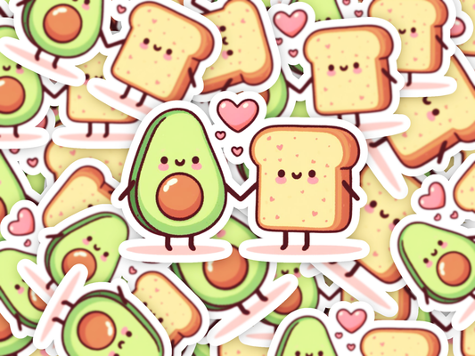 Kawaii Avocado Toast Sticker