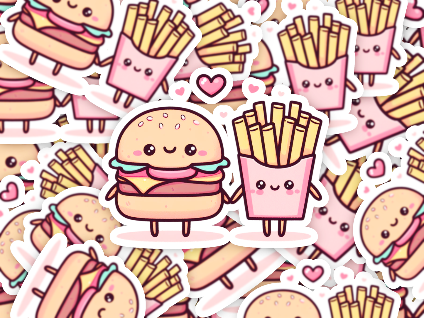 Kawaii Burger and Fries Sticker